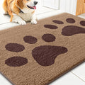 Smiry Dog Door Mat for Muddy Paws, Absorbs Moisture and Dirt, Low-Profile Entryway Mat with Non-Slip Backing, Entry Indoor Outdoor Doormat for Inside Floor (36x24 Inches, Beige, Paw) by Smiry