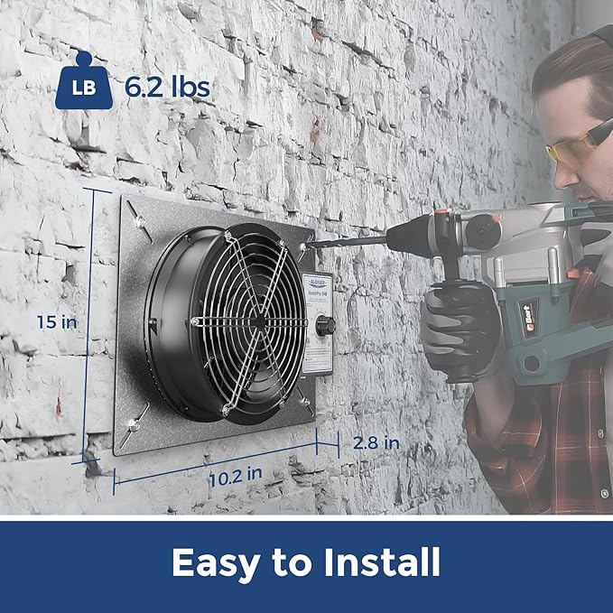 ALORAIR 540 CFM IP-55 Grade Crawlspace Ventilation Fans with Humidistat & Thermostat, 8.7 inches Basement Vent Fans with Isolation Mesh, Ventilator Fan for Crawl Space Basement Attic Garage, Exhaust - Image 5