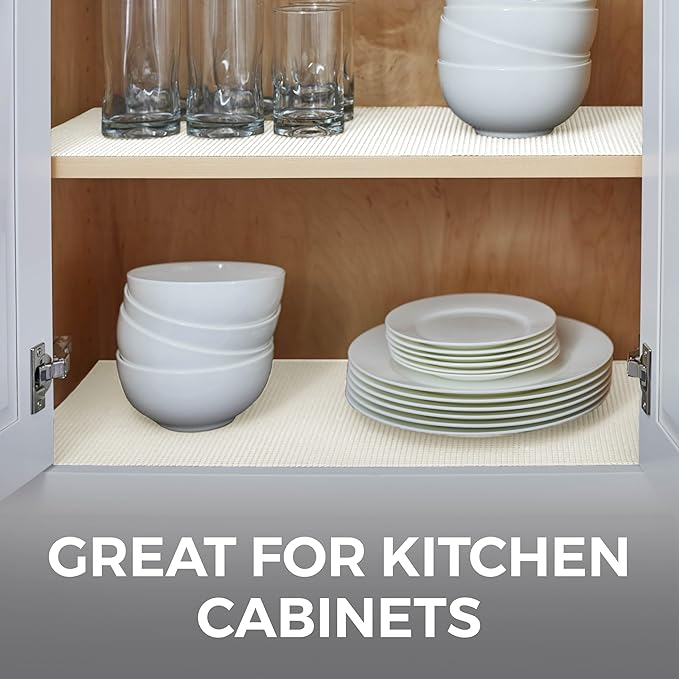 HOME GENIE Shelf Drawer and Cabinet Liner, Durable with Strong Grip, 17.5 in x 20 FT, Non Adhesive Liners Protect Kitchen Cabinets and Cupboard, Pantry, Bathroom Drawers and Shelves, Desks, White - Image 6