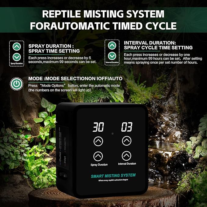 Reptile Mister Humidifiers Smart Misting System for Reptile Terrariums,Automatic with Timer, Reptile Mister for Chameleons, Snake, Frog, Turtle, Lizard - Image 6