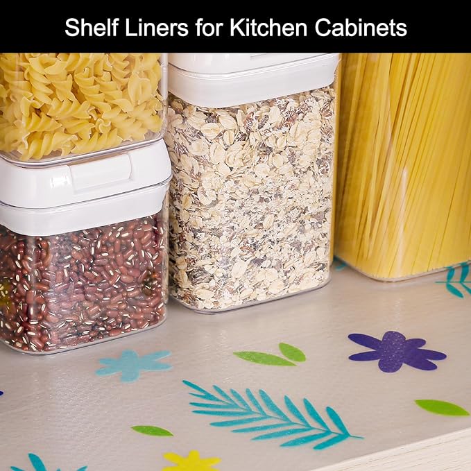Cooyes Shelf Liner – Premium Non-Adhesive Cabinet & Drawer Liner for Kitchen – Waterproof Shelf Paper with Modern Pattern – Durable EVA Cabinet Mat – Easy to Cut （24" W x 120" L） - Image 2