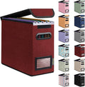 BALEINE File Organizer Box with Lid, Collapsible File Folder Organizer with Plastic Slide, Hanging File Folder Box for Office Document Storage (1 Pack, Red, S) by BALEINE