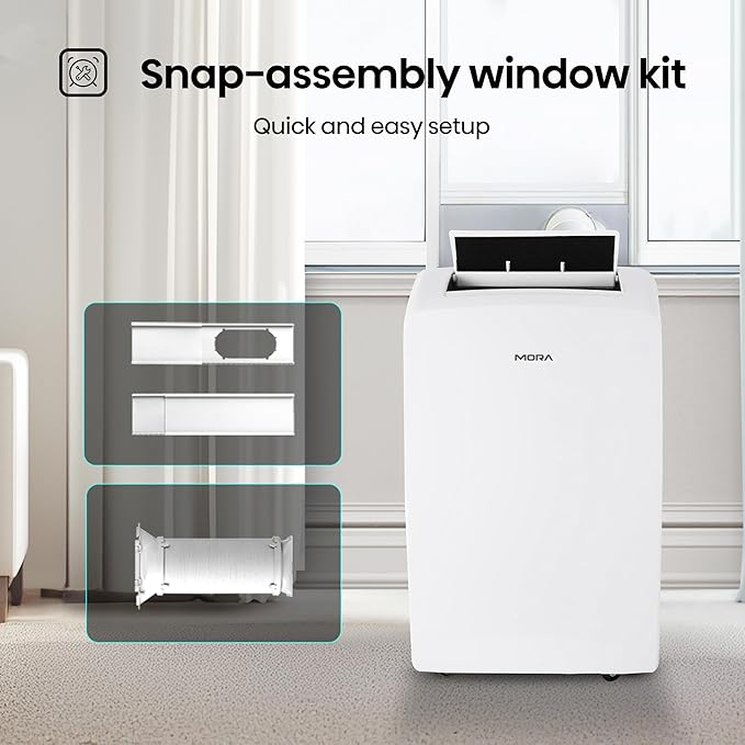 Mora Mora by Hisense Smart 7,000 BTU (DOE), 10,300 BTU (ASHRAE), 300 SF Portable AC, 3 Operating Modes (Cool, Dry, Fan), Remote and Window Vent Installation Kit Included, Goole Home & Alexa Support - Image 8
