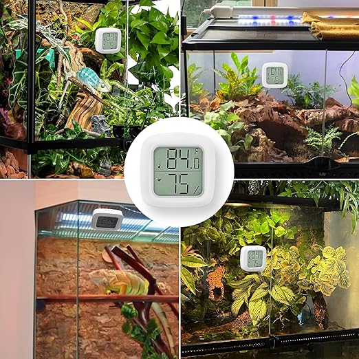 2 PCS Reptile Thermometer and Humidity Gauge With On-Off, Tank Accessories for Jumping Spider, Leopard Gecko, Hermit Crab, Ball Python, Lizard - Image 5