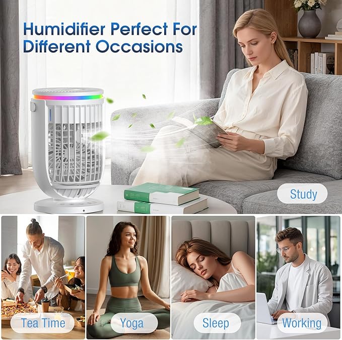 Humidifiers for Bedroom,with Large Tank, Easy to Clean & Fill,Ultra-Quiet (30dB) Supersized Cool Mist Air Humidifier for Baby Nursery, Plants, Office, 7-Color Ambient Nightlight - Image 8