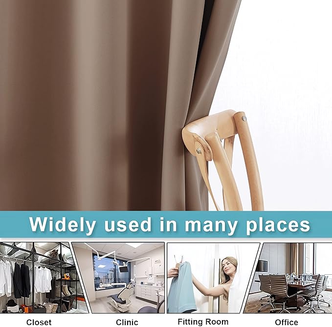 RYB HOME Blackout Curtains Soundproof Energy Saving Insulating Privacy Room Divider Curtains for Patio Sliding Glass Door Living Room Garage Home Theatre Large Window, W 150 x L 90 inches, Cappuccino - Image 5