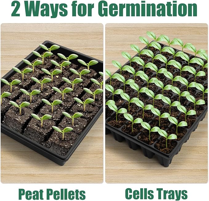 5-Pack No Drip Seed Starter Trays with 4" Humidity Dome - 240 Cells Deep Root Plug Trays, 2.76" Depth for Strong Roots Perfect for Vegetables, Herbs, Flowers & Plant Propagation, Gardening Supplies - Image 6