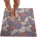 Square Shower Mat - Non Slip Shower Mats for Inside Shower - Extra Large 31x31 Shower Floor Mat Non Slip - Square Bath Mat for Shower - Secure Anti Slip Loofah Shower Bath Mat (31x31 Stone Path) by ENKOSI