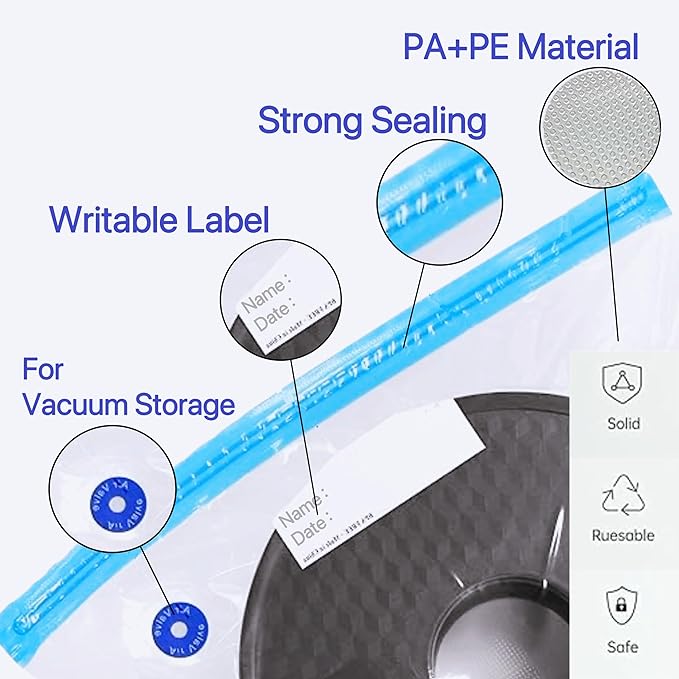 3D Filament Storage Bags with Electric Pump, Dust Proof, Humidity Resistant, Perfect for 3D Printer Filament Storage (20 Bags & Filament Holder & Electric Pump) - Image 9