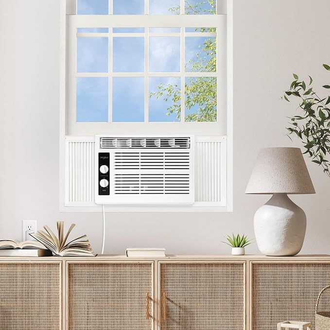 Whirlpool 5,000 BTU 115V Window Air Conditioner & Dehumidifier with Mechanical Controls, Window AC Unit for Apartment, Dorm Room, & Small Rooms up to 150 Square Feet in White - Image 10