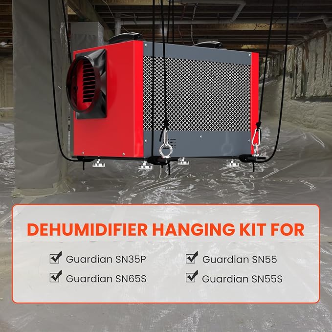 Abestorm Hanging Kits for Crawl Space & Basement Dehumidifiers, Easy Way to Raise and Lower dehumidifier, Helps reduce noise and vibration of the unit - Image 2