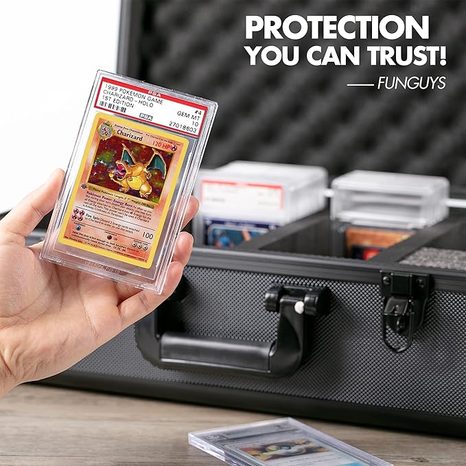 FunGuys Graded Card Storage Box, Trading Card Case for PSA Graded Pokemon, Sports Card Storage Boxes as PSA Holder, Baseball Card Slab Case Holder for Trading Cards - Image 5
