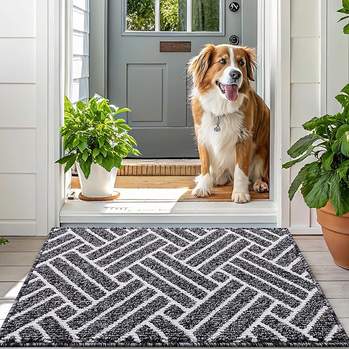 OLANLY Indoor Door Mat, 36x24 Inch, Dirt Resistant and Absorbent, Non-Slip Rubber Backing Floor Mats, Easy Clean Low-Profile Doormat for Entryway, Front Door, and Inside Entrance, Black - Image 6