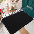 OLANLY Dog Door Mat for Muddy Paws 30x17, Absorbs Moisture and Dirt, Absorbent Non-Slip Washable Doormat, Quick Dry Chenille Mud Mat for Dogs, Entry Indoor Entryway Carpet for Inside Floor, Black by OLANLY
