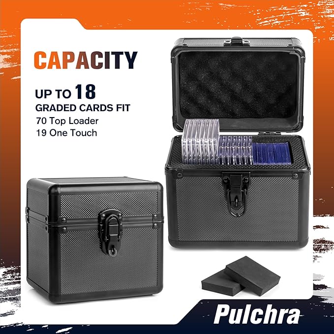 Pulchra Graded Card Storage Box, Top Loaders Case, Sports Trading Box, Slab PSA MTG CSG SGC Magnetic Holder, Carrying Collector Storage Boxes - Image 3