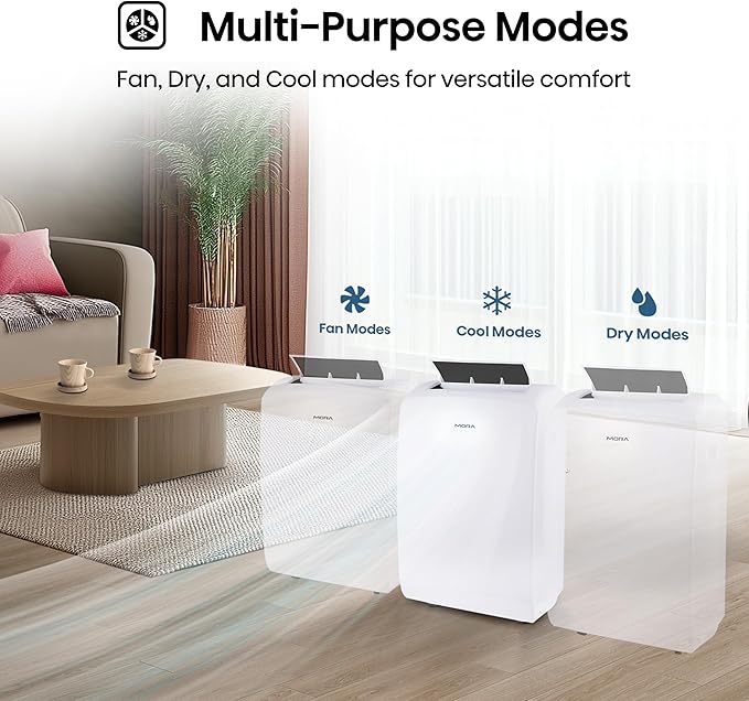 Mora Mora by Hisense Smart 7,000 BTU (DOE), 10,300 BTU (ASHRAE), 300 SF Portable AC, 3 Operating Modes (Cool, Dry, Fan), Remote and Window Vent Installation Kit Included, Goole Home & Alexa Support - Image 4
