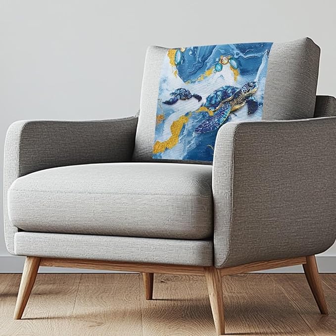 Marble Turtle Recliner Headrest Cover for Sofa Fabric Recliner Headrest Protector Washable Couch Slipcover Washable Chair Covers for Home Office Sofa Chair Decoration by Unknown