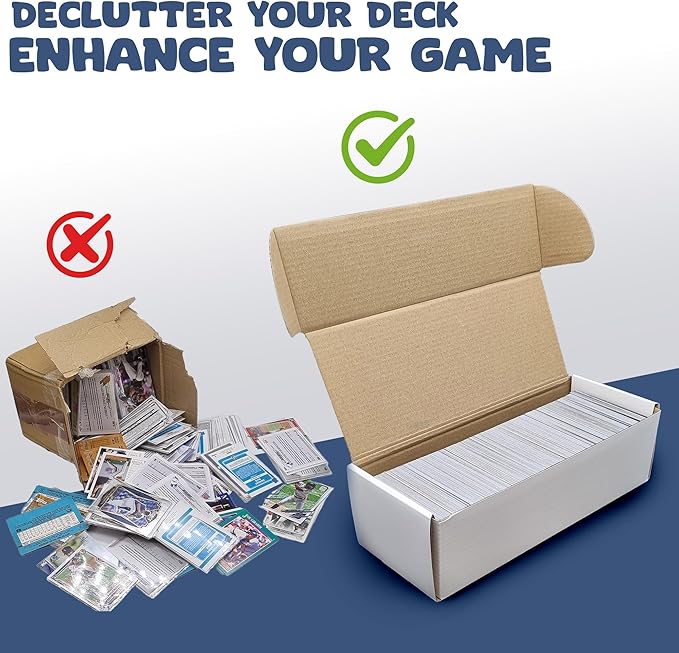 Kraftex Baseball Card Storage Box - 3 TCG Card Holder Boxes, 600+ Ct. Sports Card Box. 1800 Bulk Card Box Storage for Trading Cards incl MTG - Image 4