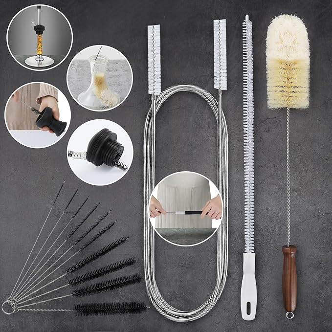 Hookah Brush Cleaning Kit 4 Brushes， Hookah Set | Bottle Cleaner Tube Pipe Cleaner | Premium Cleaning Hookah Accessorie Set | for Cleaning Glass Bases,Hookah Vase Cleaning Set & Hookah Cleaning Set - Image 7