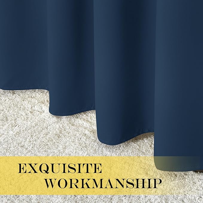 NICETOWN Blackout Curtain Drape for Bedroom - Light Reducing Thermal Insulated Solid Grommet Room Darkening Window Curtain 90 inches Long for Living Room (Moroccan Blue, 1 Piece, W66 x L90) - Image 5