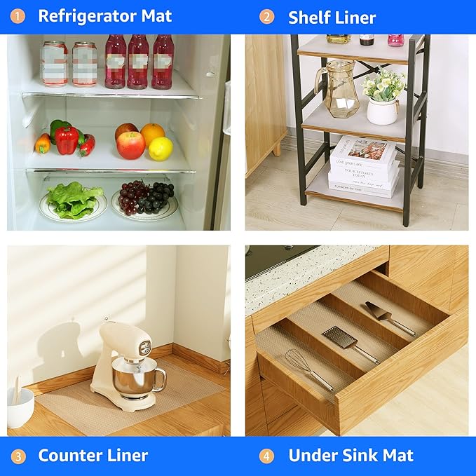 Clear Shelf Liners for Kitchen Cabinets: 19.8" Wide Large Waterproof Under Sink Mat - 19.8" x 288" Translucent Non-Adhesive Easy to Cut Cabinet Drawer Liner for Pantry - Image 8