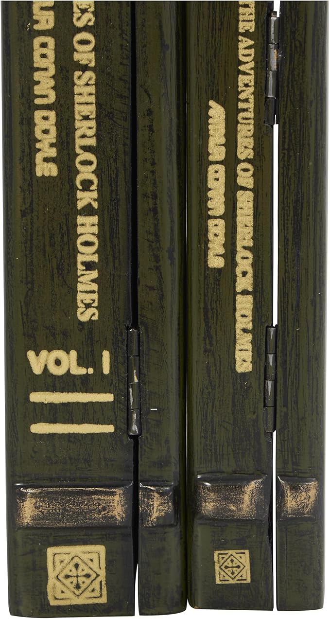 Deco 79 Wooden Decorative Box "Sherlock Holmes" Storage Faux Book Decorative Keepsake Boxes, Set of 2 Storage Boxes 11", 9"H, Green - Image 4