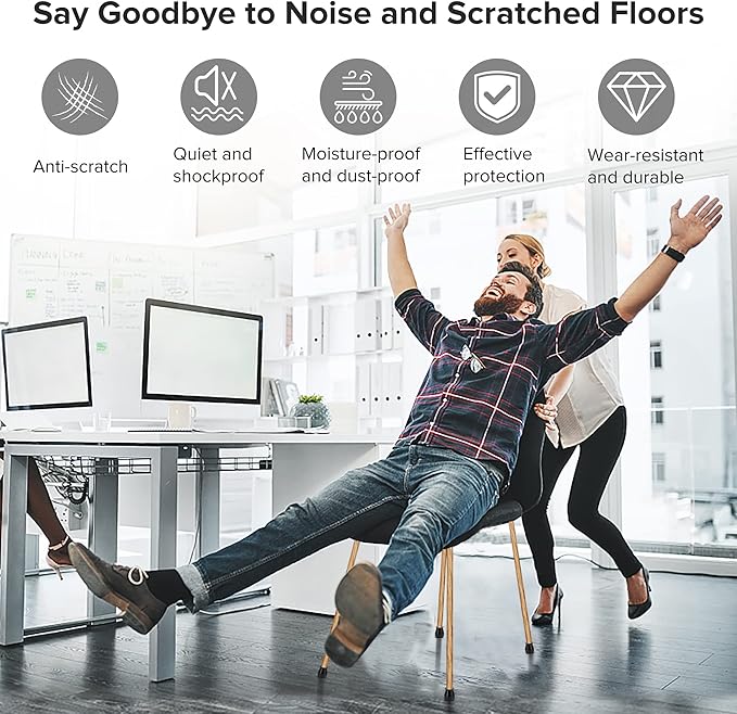 24PCS Upgraded Silicone Chair Leg Floor Protectors for Hardwood Floors, Furniture Sliders for Chair Legs, Felt Bottom Furniture Pads, Anti-Slip Round&Square Cap Covers to Scratch and Reduce Noise - Image 4
