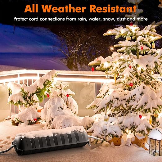 RESTMO 2 Pack Outdoor Waterproof Electrical Box, Weatherproof Connection Box, Extension Cord Cover, Safety Seal Enclosure to Protect Extension Cables, Strip Light, Power Tool, Timers, Black - Image 6