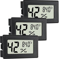 Indoor Hygrometer Thermometers 3 Pack Humidity Meters Gauge Mini Digital Thermometer Hygrometer with Fahrenheit (℉) for Humidors, Refrigerator, Greenhouse, Garden, Cellar, Closet by EWPJDK