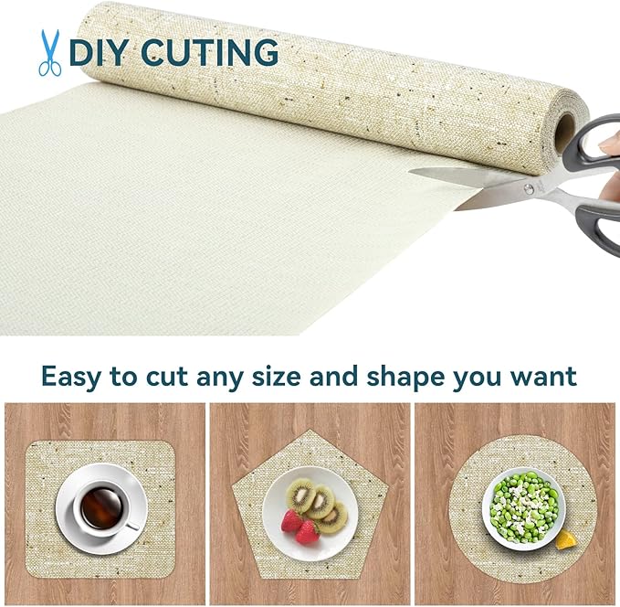 Shelf Liner 20 x 72 Inch 2 Rolls Shelf Liner Non Adhesive, Drawer Liner Non Slip Kitchen Mat Waterproof Oil-Proof for Kitchen Cabinet, Shelves, Refrigerator, Storage, Desks, Easy to Trim - Image 4