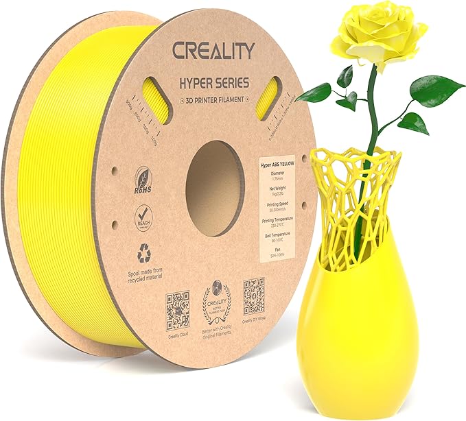Creality Hyper ABS Filament 1.75mm, 3D Printer Filament ABS for High Temperature Resistance, 1kg(2.2lb)/Spool, Dimensional Accuracy ± 0.05 mm, Fits for Most 3D Printers by Creality