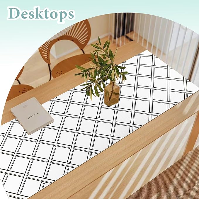 Drawer and Shelf Liner for Kitchen Cabinet: 12 in X 30 Ft Non Slip Waterproof Shelf Paper Non Adhesive Refrigerator Liners Black and White Squares Easy Liners for Bathroom - Image 7