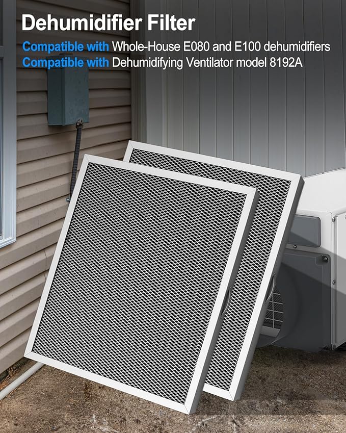 WUMZIJ 5881 Washable MERV 8 Dehumidifier Filter Compatible with Whole-House Dehumidifiers Models E100 E080 and Dehumidifying Ventilator 8192A, 12x13.5x1 MERV 8 Washable 2PCS - Image 2