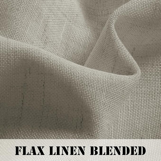 H.VERSAILTEX Linen Curtains Elegant Natural Linen Semi Sheer Curtains Energy Light Filtering Rod Pocket Window Treatments Panels for Living Room (Set of 2, Oatmeal, 52 inch W X 84 inch L) - Image 4