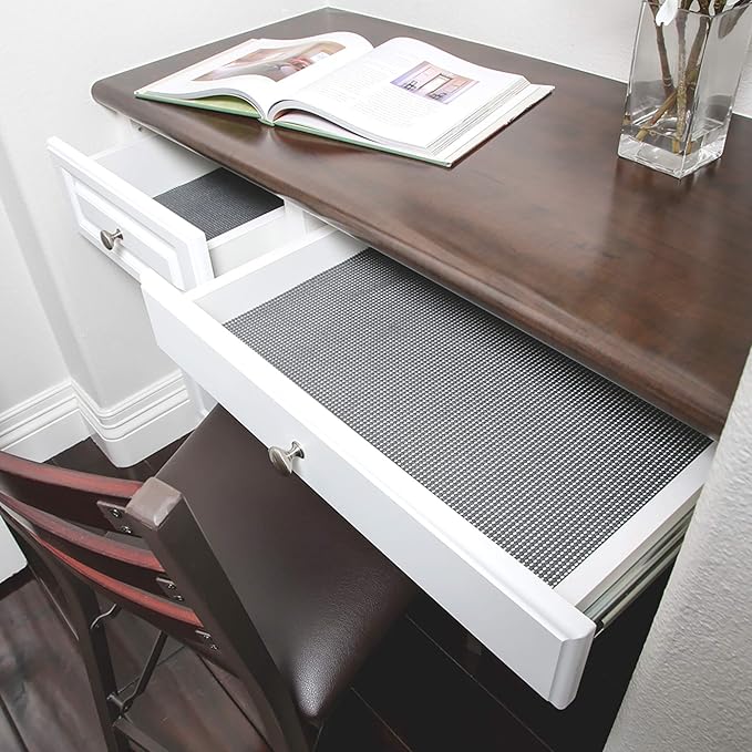 Smart Design Classic Grip Shelf Liner – 12in x 20ft – Non-Adhesive Drawer Liner with Strong Grip Helps Protect and Personalize Your Home Organization and Storage – Graphite Gray - Image 3