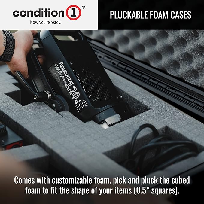 Condition 1 25" Large Rolling Hard Travel Case Model 287 Lockable Storage Box, Waterproof Dustproof Protective Luggage with Handle, Made in USA, 24.53"x19.55"x10.95" Black - Image 6