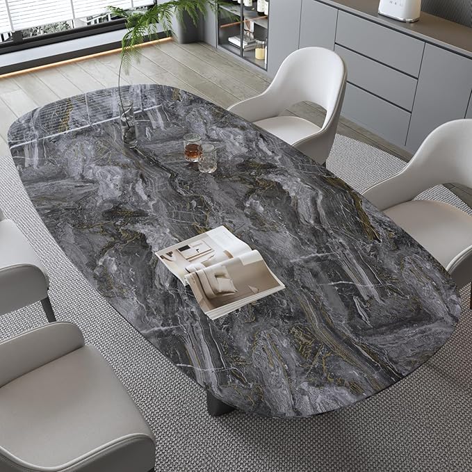 CRE8TIVE Glossy Dark Grey Gold Marble Countertop Contact Paper Peel and Stick Wallpaper Removable Self Adhesive Marble Peel and Stick Countertops Waterproof Kitchen Wallpaper 12"W x 354"L - Image 2