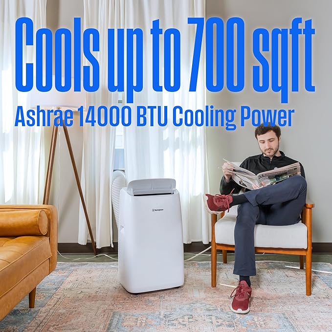 Westinghouse 14,000 BTU Air Conditioner with Heat Mode, Cools 700 sq. ft., WiFi Enabled, Remote Controlled, Dehumidifier, 3-Speed Fan, Programmable Timer, Window Kit - Image 6