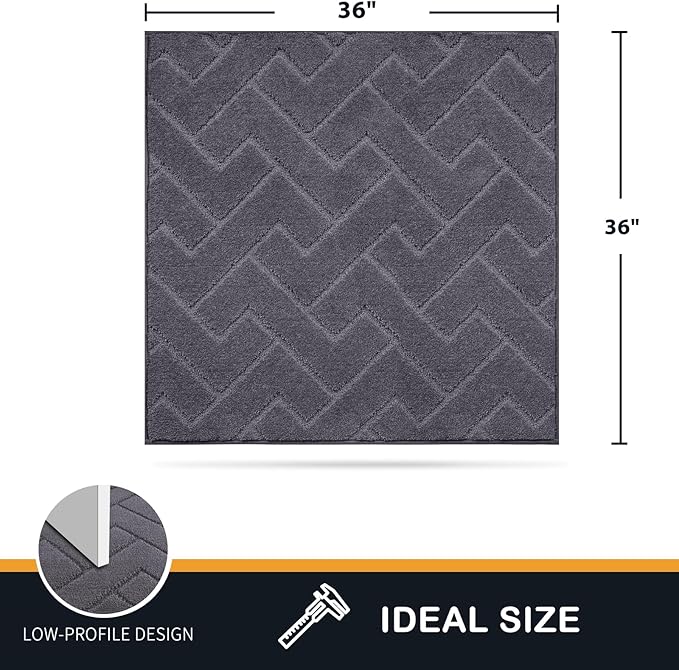 PURRUGS Dirt Trapping Door Mat 36" x 36", Non-Slip Machine Washable Entry Rug, Dog Doormat, Indoor Front Door Mat, Super Absorbent Entryway Rug for Muddy Shoes & Paws, Grey - Image 2