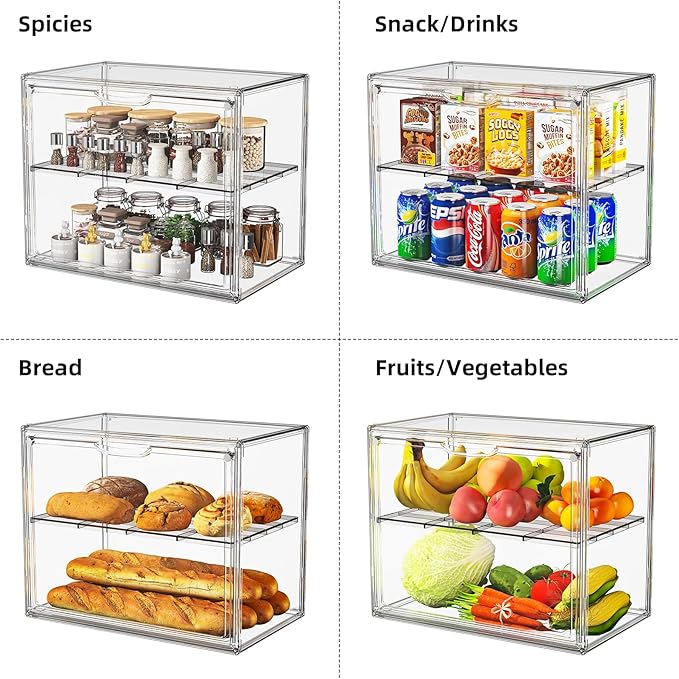 Large Acrylic Display Case for Collectibles, Stackable Hobby Blind Box Figurine Display Case with Compartment Divider for Figures, Cosmetic, Purse, Handbag, Medicine, 1 Pack - Image 4
