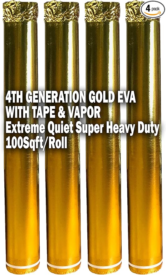 400SQFT AMERIQUE 4TH Generation High-Density Luxury Gold 2.5MM Thick EVA Foam Flooring Underlayment Padding with Tape & Vapor Barrier, Elasticized Closed-Cell Technology (Model: 691322312041) by AMERIQUE