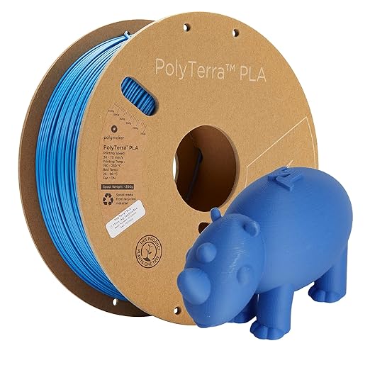 Polymaker Matte PLA Filament Sapphire Blue 1.75mm 1kg 3D Printing Filament, PolyTerra 3D Printer PLA Filament by Polymaker