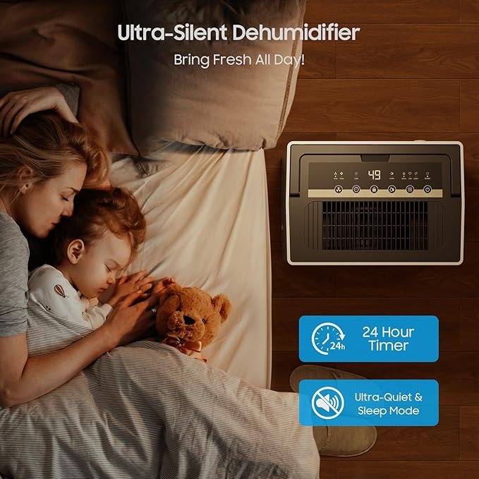 5500 Sq.Ft Energy Star Dehumidifier for Basement, 80 Pints Home Dehumidifier with Drain Hose for Large Room Crawl Space, Dehumidifiers with Smart Humidity Control, 1.32 Gal Water Tank, Auto Defrost - Image 6