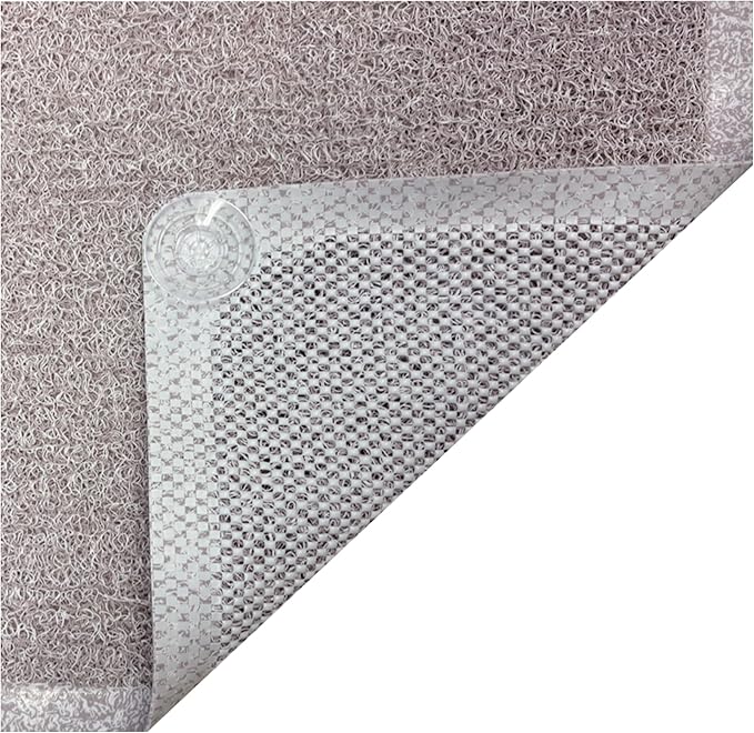 Non Slip with Suction Cups Loofah Bathmat 27"x15" & 29.5"X16.9", PVC Loofah Bathroom Mats, Loofah Mats for Shower and Bathroom, Quick Drying, (BA-82062/MAVWHI 29.5"X16.9") - Image 4