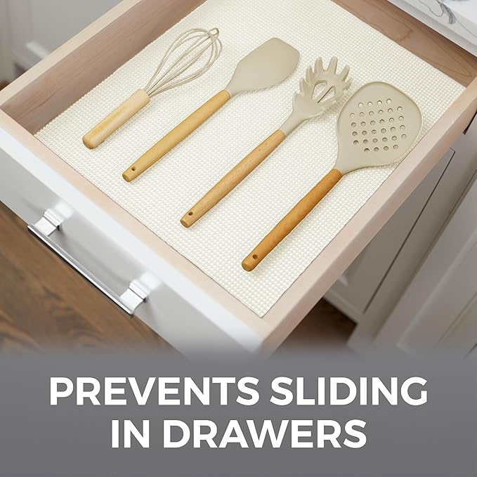 HOME GENIE Shelf Drawer and Cabinet Liner, Durable with Strong Grip, 20 in x 20 FT, Non Adhesive Liners Protect Kitchen Cabinets and Cupboard, Pantry, Bathroom Drawers and Shelves, Desks, White - Image 3