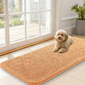 OLANLY Dog Door Mat for Muddy Paws 47x20, Absorbs Moisture and Dirt, Absorbent Non-Slip Washable Doormat, Quick Dry Chenille Mud Mat for Dogs, Entry Indoor Entryway Carpet for Inside Floor, Orange by OLANLY