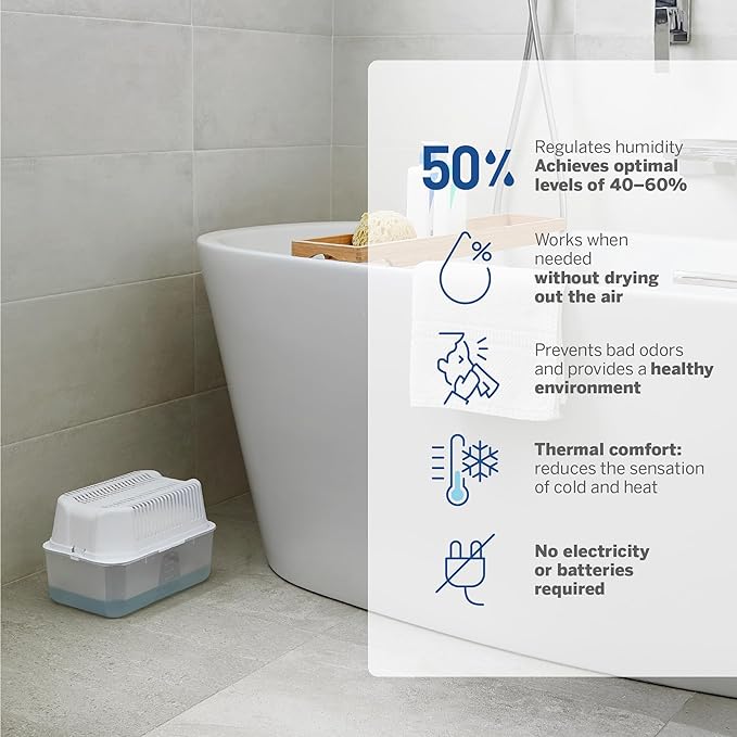 HUMYDRY Moisture Absorber Dehumidifier Device, Magnum Pack of 2 Devices of 35.3 Oz With 2 Pre-Measured Refills, Fragrance Free Humidity Absorber For Basements Bedrooms And Large Enclosed Spaces - Image 5