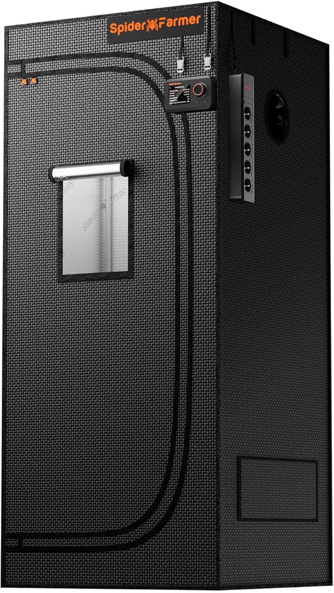 Spider Farmer 2.3x2.3 Grow Tent 2025 New, 28"x28"x63", with Hook for Controller and Power Strip, View Window, 1680D Thicken Mylar Canvas for Indoor Hydroponic Growing for SF1000, SE1500, G1500 by SpiderFarmer