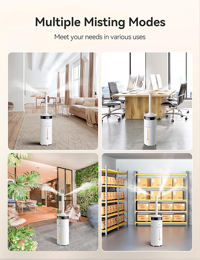 VAGKRI 18L Humidifier Large Room, for 2000 sq ft whole house humidifiers, 5 Mist Levels, 24H Timer, Auto Mode, Top Fill With 2 Extended Tube Quiet Cool Mist Humidifiers for Bedroom Home Baby Plant - Image 7