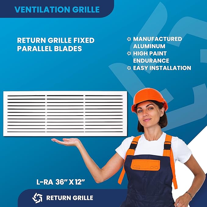 36x12 Inch (Duct Opening) Air Return Vent Cover Decorative – Premium Aluminum AC Vent Cover for Ceiling & Wall, Rustproof Grille, Ideal for Home HVAC Grille, Durable & Easy to Install by ACLAMINAIRE - Image 3